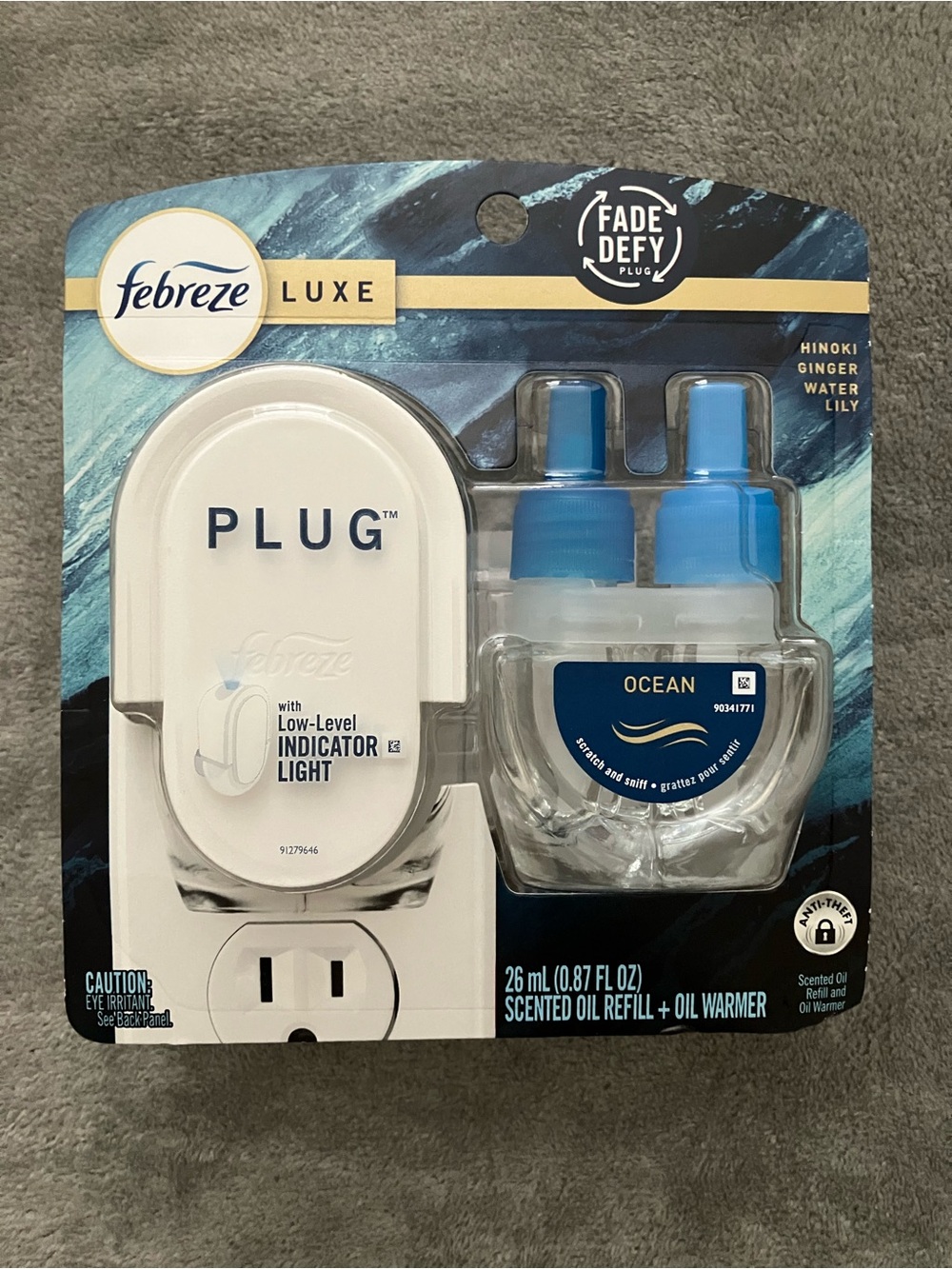 Febreze Luxe Plug-In Air Freshener Refill & Warmer - Ocean (Blue)